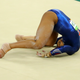 Elissa Downie of Britain falls and injures herself during the women's artistic gymnastics qualifications at the Rio 2016 Olympics.